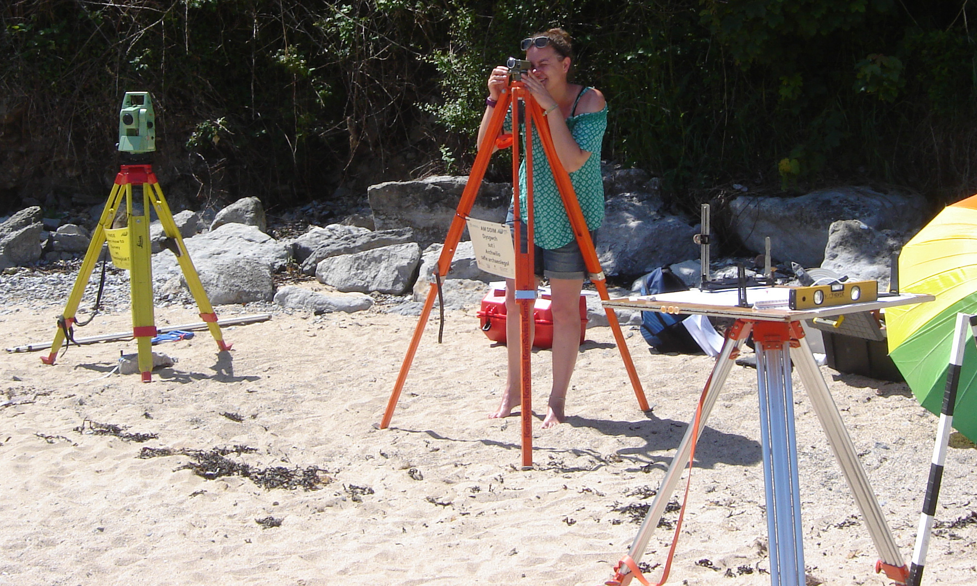 Sighting through a Dumpy Level